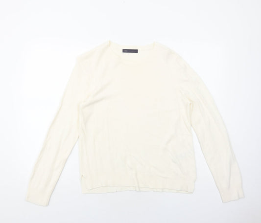 Marks and Spencer Womens Ivory Round Neck Acrylic Pullover Jumper Size 16