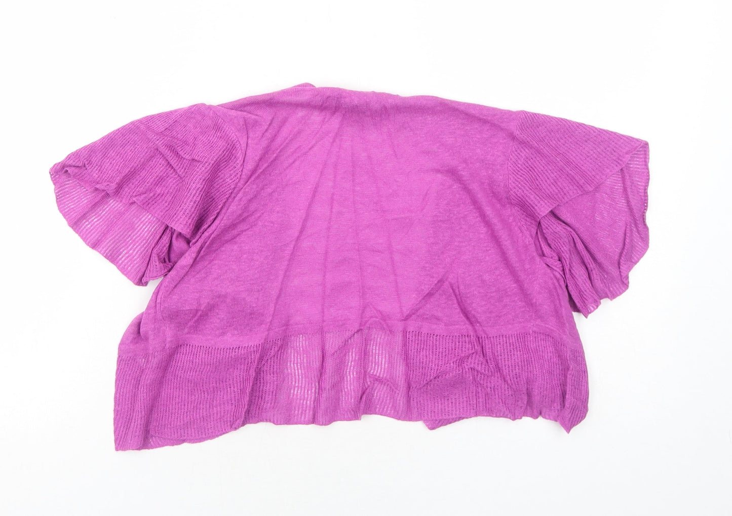 Marks and Spencer Womens Purple V-Neck Linen Cardigan Jumper Size 8