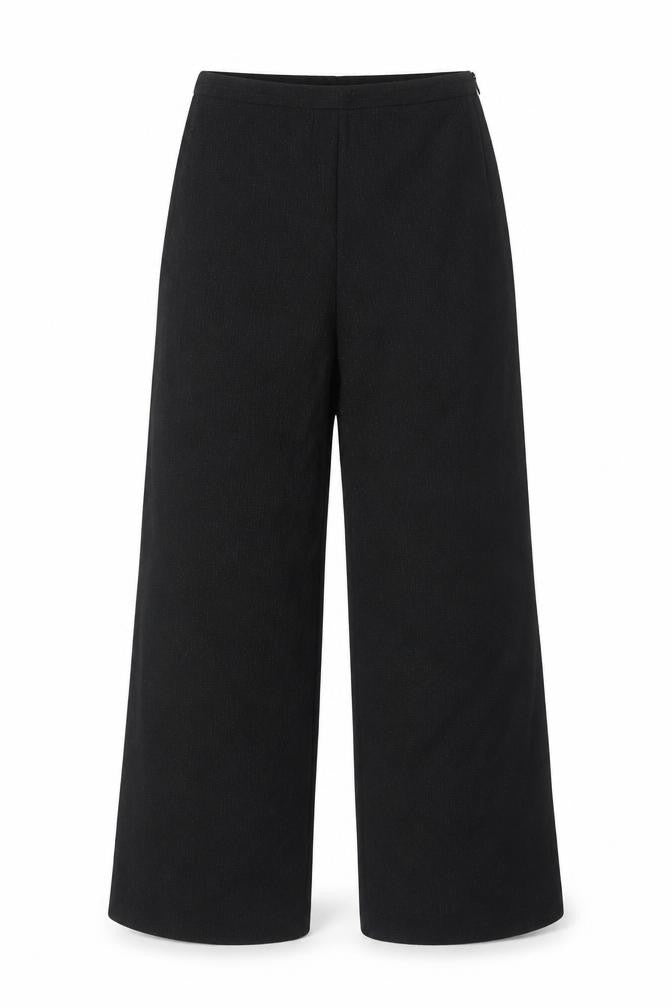 AMARANTO Womens Black Polyester Trousers Size 12 Regular Zip