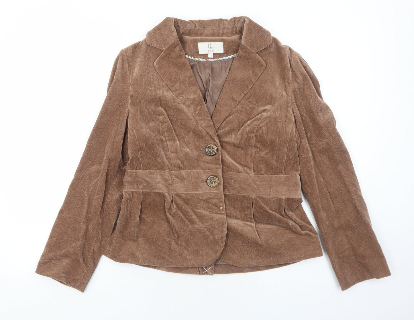 CC Womens Brown Jacket Size 10 Button