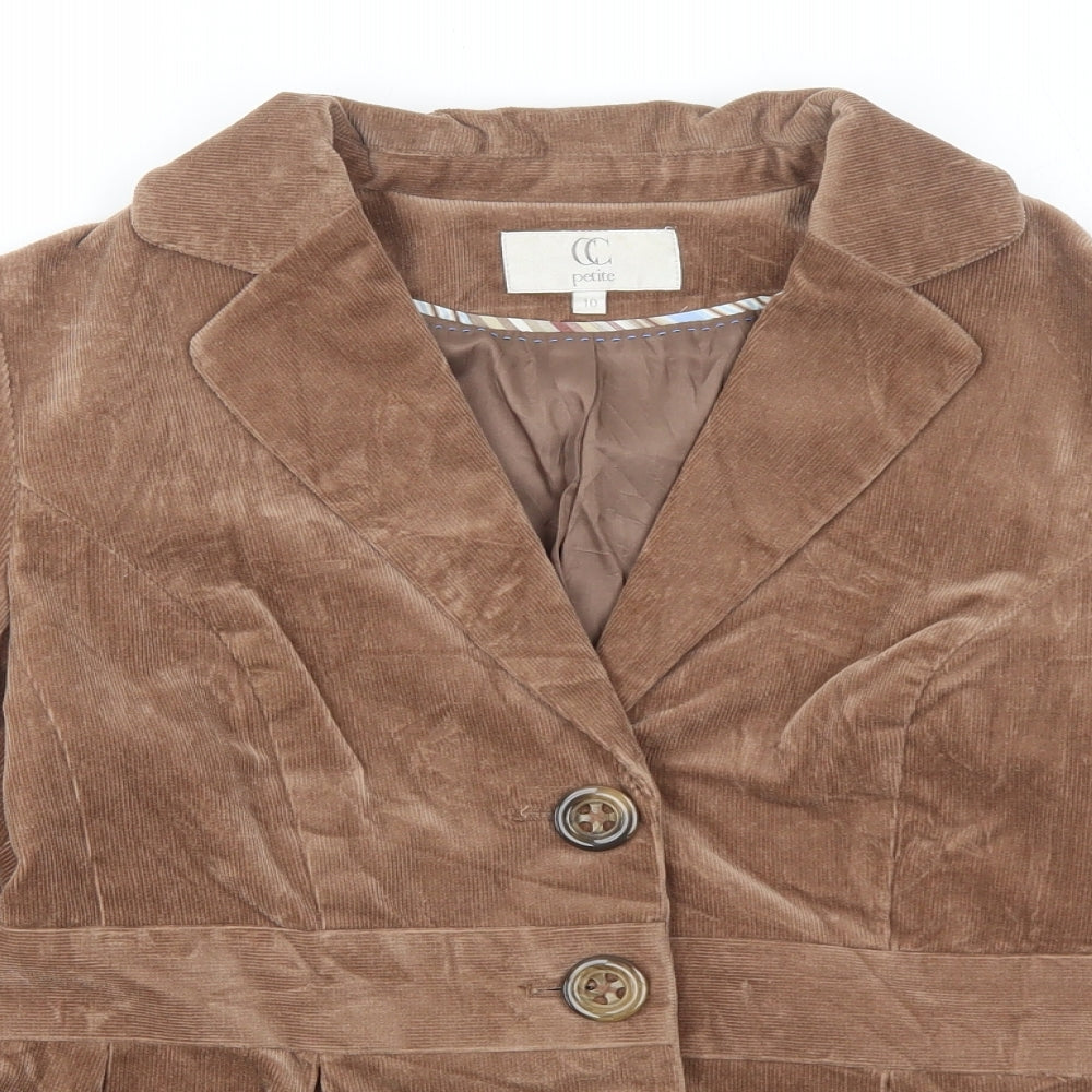 CC Womens Brown Jacket Size 10 Button
