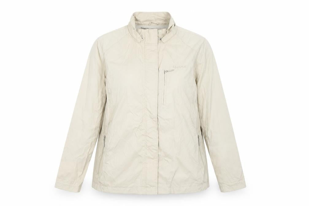 Maine Womens Beige Windbreaker Coat Size 16 Zip