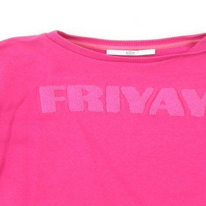 Marks & Spencer Girls Pink Cotton Pullover Sweatshirt Size 11-12 Years Pullover - Friyay!