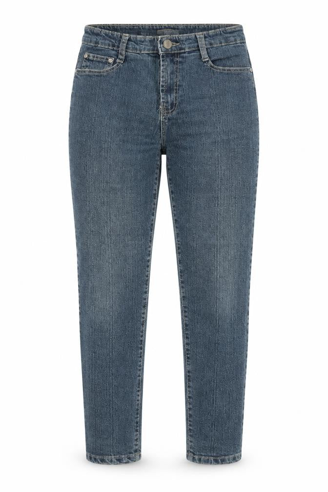 ZHIXIN Jeans Womens Blue Cotton Tapered Jeans Size 12 Regular Zip - Embroidered Pockets