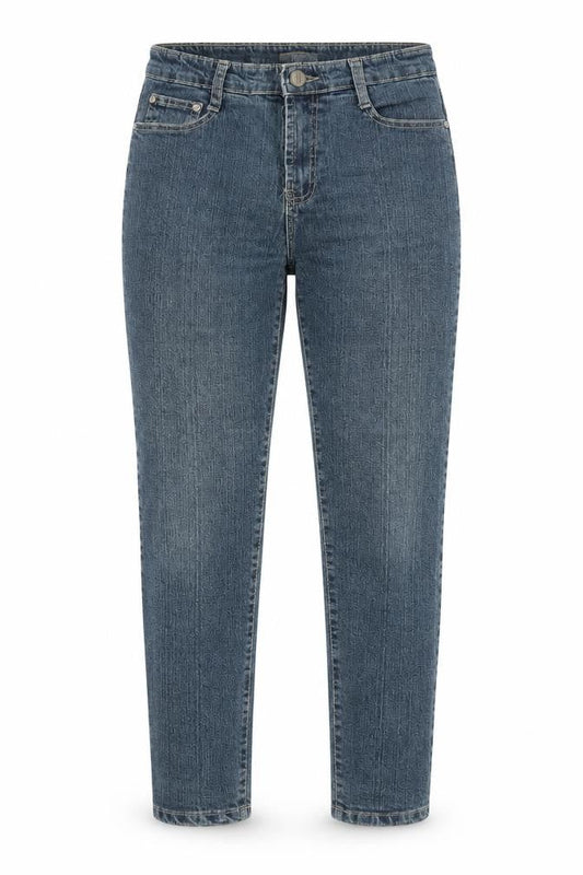 ZHIXIN Jeans Womens Blue Cotton Tapered Jeans Size 12 Regular Zip - Embroidered Pockets