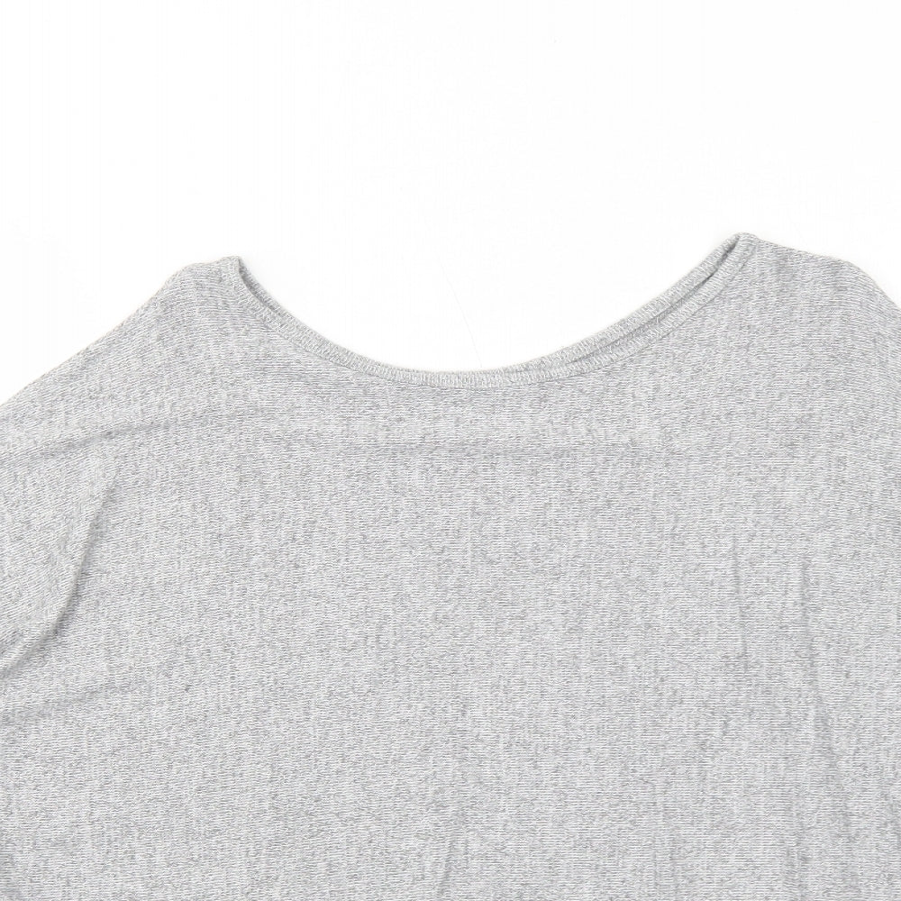 Izabel London Womens Grey Viscose Basic Blouse Size 10 Round Neck