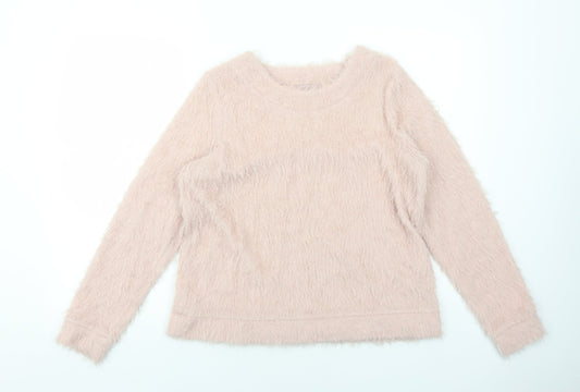 NEXT Womens Pink Boat Neck Polyester Pullover Jumper Size 14