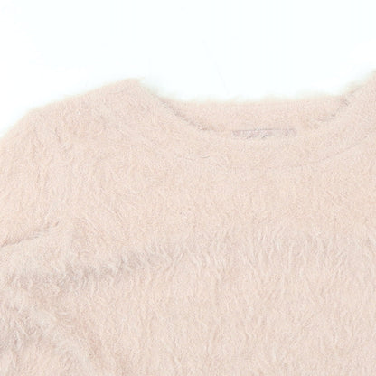 Next Womens Pink Boat Neck Polyester Pullover Jumper Size 14