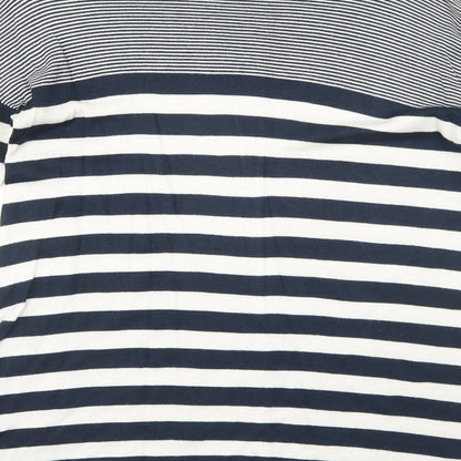 Atmosphere Womens Blue Striped Polyamide Basic T-Shirt Size 10 Round Neck