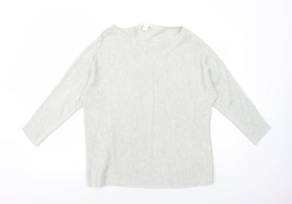 H&M Womens Grey Round Neck Polyethylene Pullover Jumper Size M