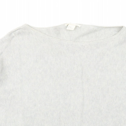 H&M Womens Grey Round Neck Polyethylene Pullover Jumper Size M