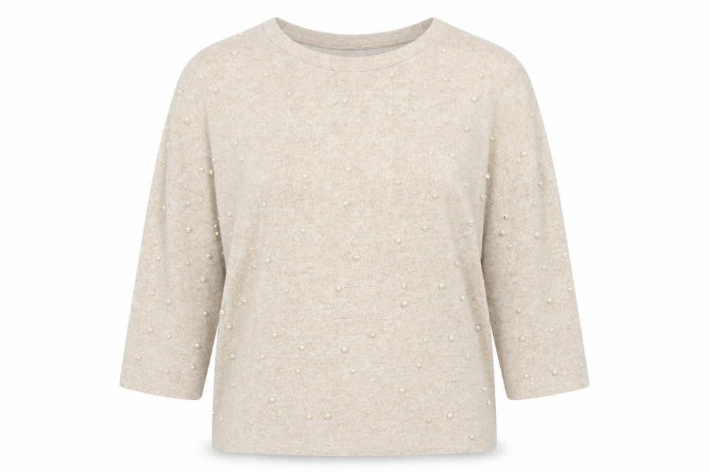 Zara Womens Beige Round Neck Viscose Pullover Jumper Size S Pullover - Pearl
