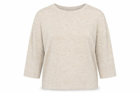 Zara Womens Beige Round Neck Viscose Pullover Jumper Size S Pullover - Pearl