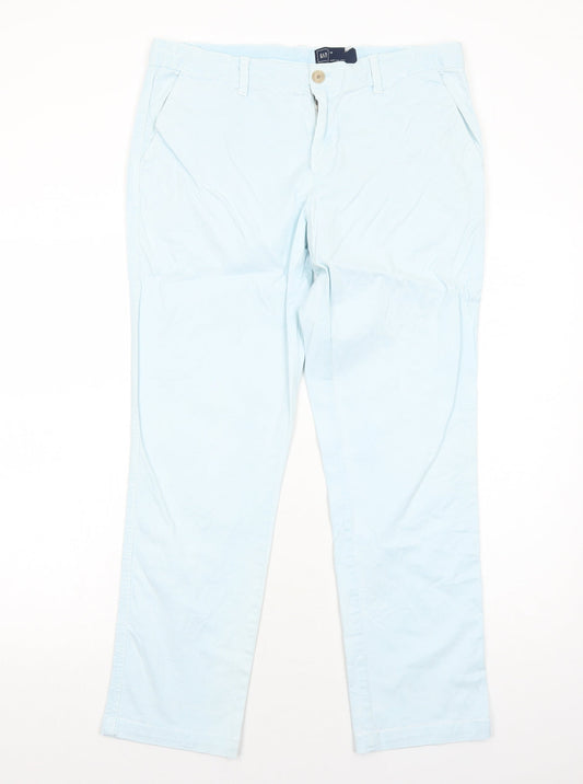 Gap Womens Blue Cotton Trousers Size 10 Regular Zip