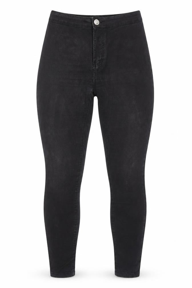 Texmart Womens Black Cotton Jegging Jeans Size 14 Regular Zip