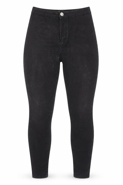 Texmart Womens Black Cotton Jegging Jeans Size 14 Regular Zip