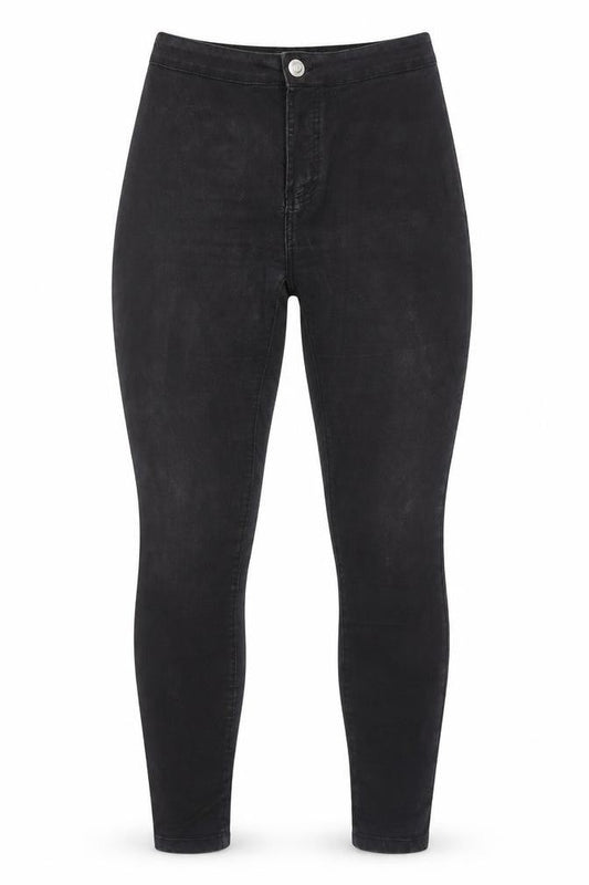 Texmart Womens Black Cotton Jegging Jeans Size 14 Regular Zip