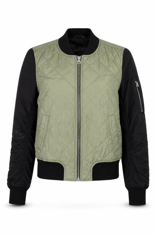 Topshop Womens Green Bomber Jacket Jacket Size 6 Zip