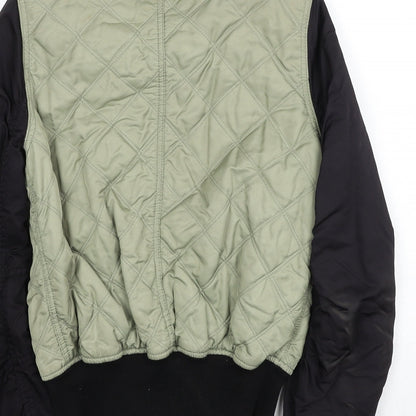 Topshop Womens Green Bomber Jacket Jacket Size 6 Zip