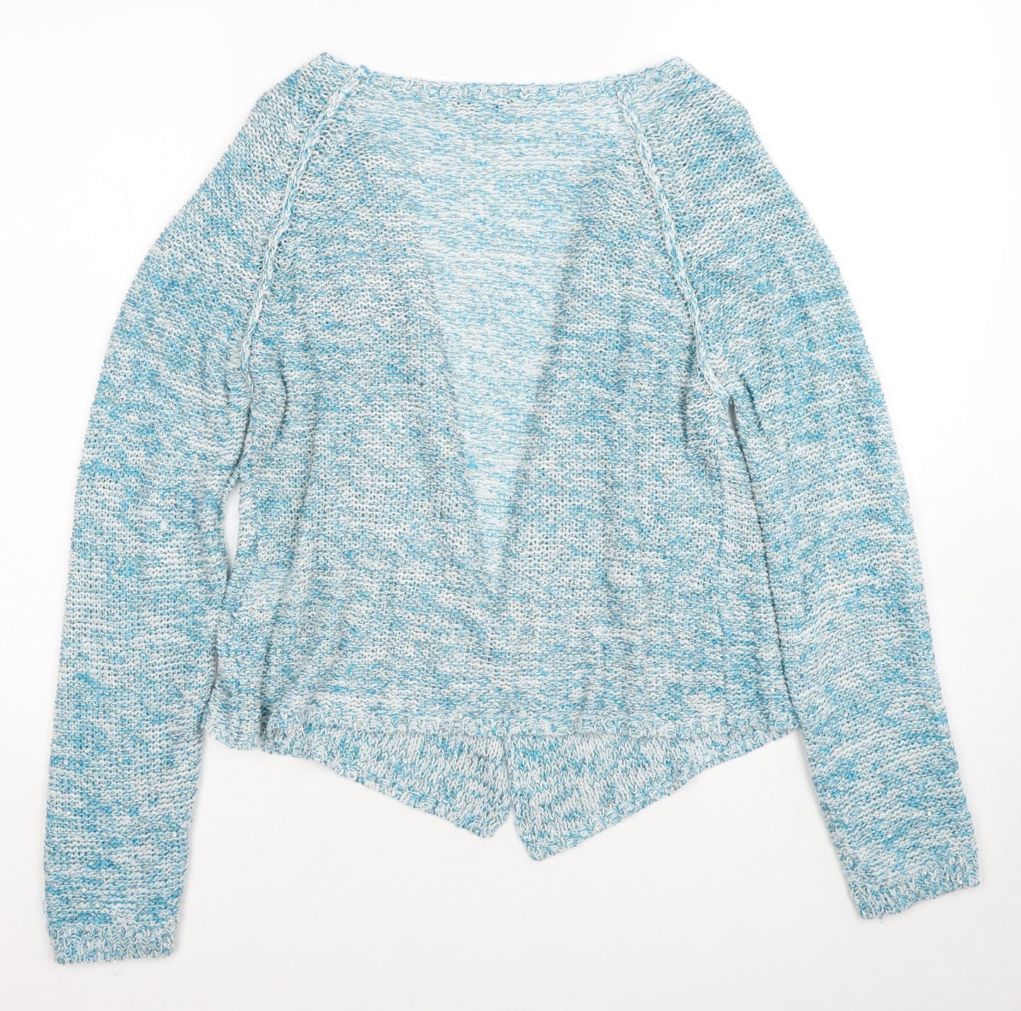 Klass Womens Blue V-Neck Acrylic Cardigan Jumper Size M