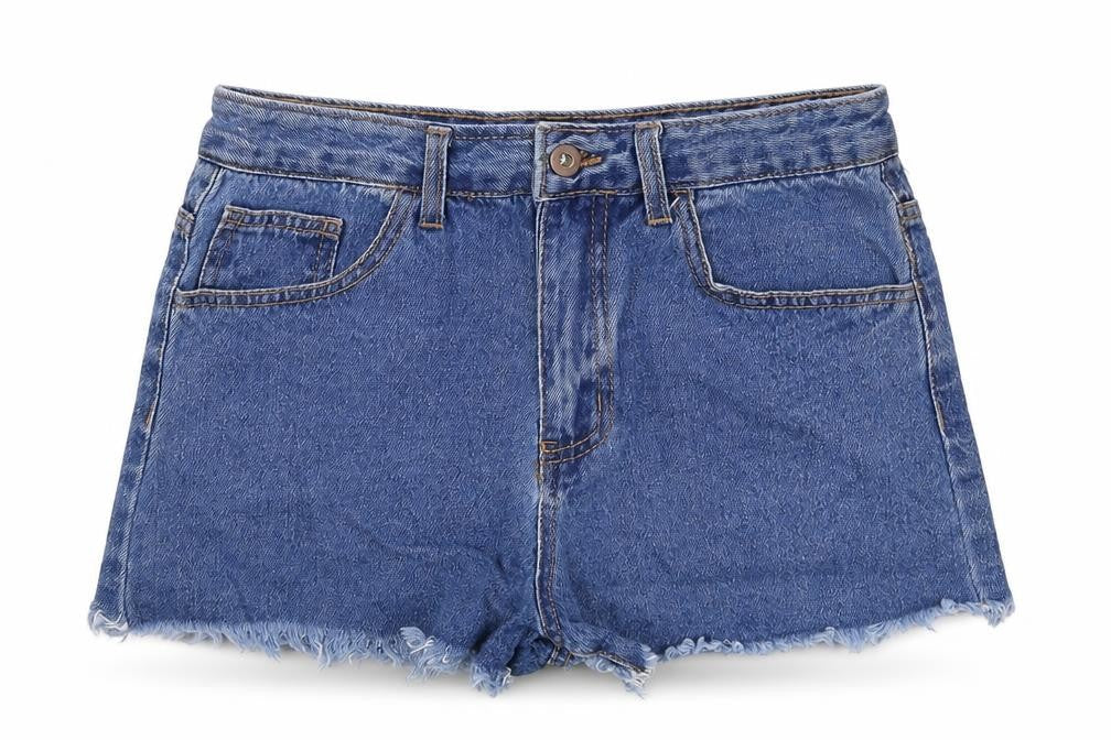 Fashion Nova Womens Blue Cotton Boyfriend Shorts Size 8 Regular Zip
