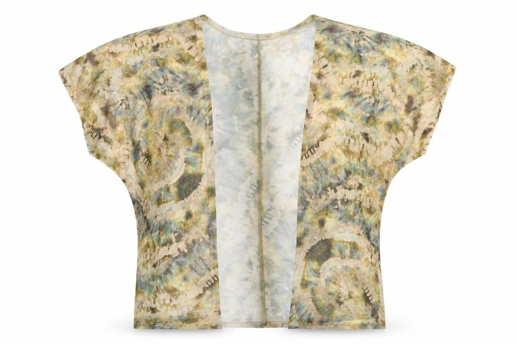 Capre Diem Womens Beige Geometric Polyester Kimono Blouse Size S V-Neck