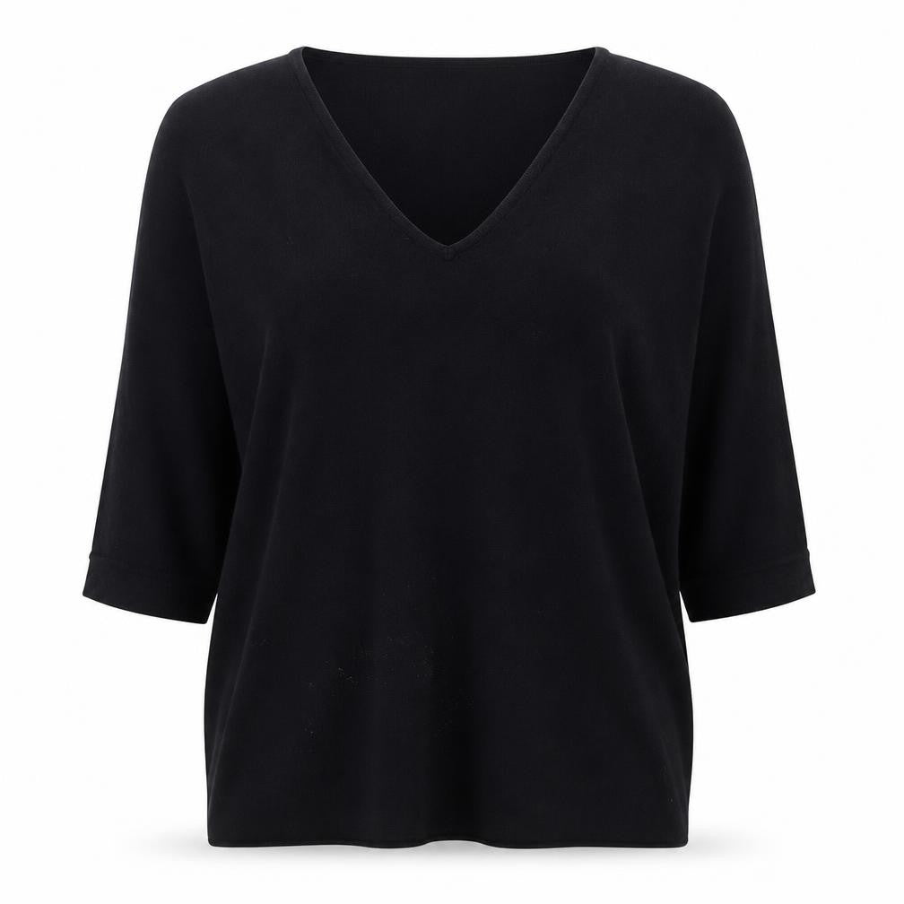 Debenhams Womens Black V-Neck Viscose Pullover Jumper Size M