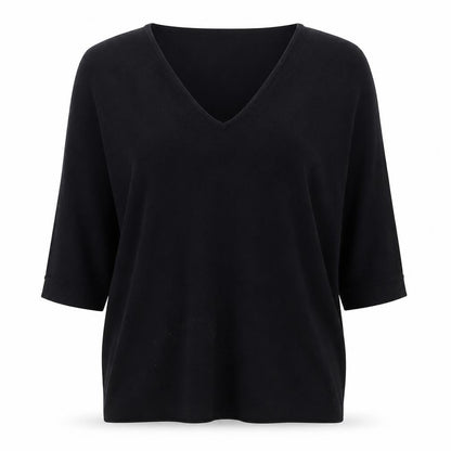 Debenhams Womens Black V-Neck Viscose Pullover Jumper Size M