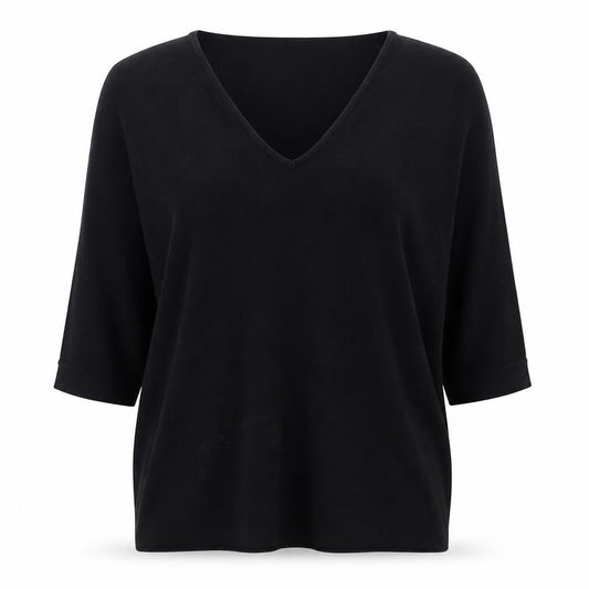 Debenhams Womens Black V-Neck Viscose Pullover Jumper Size M