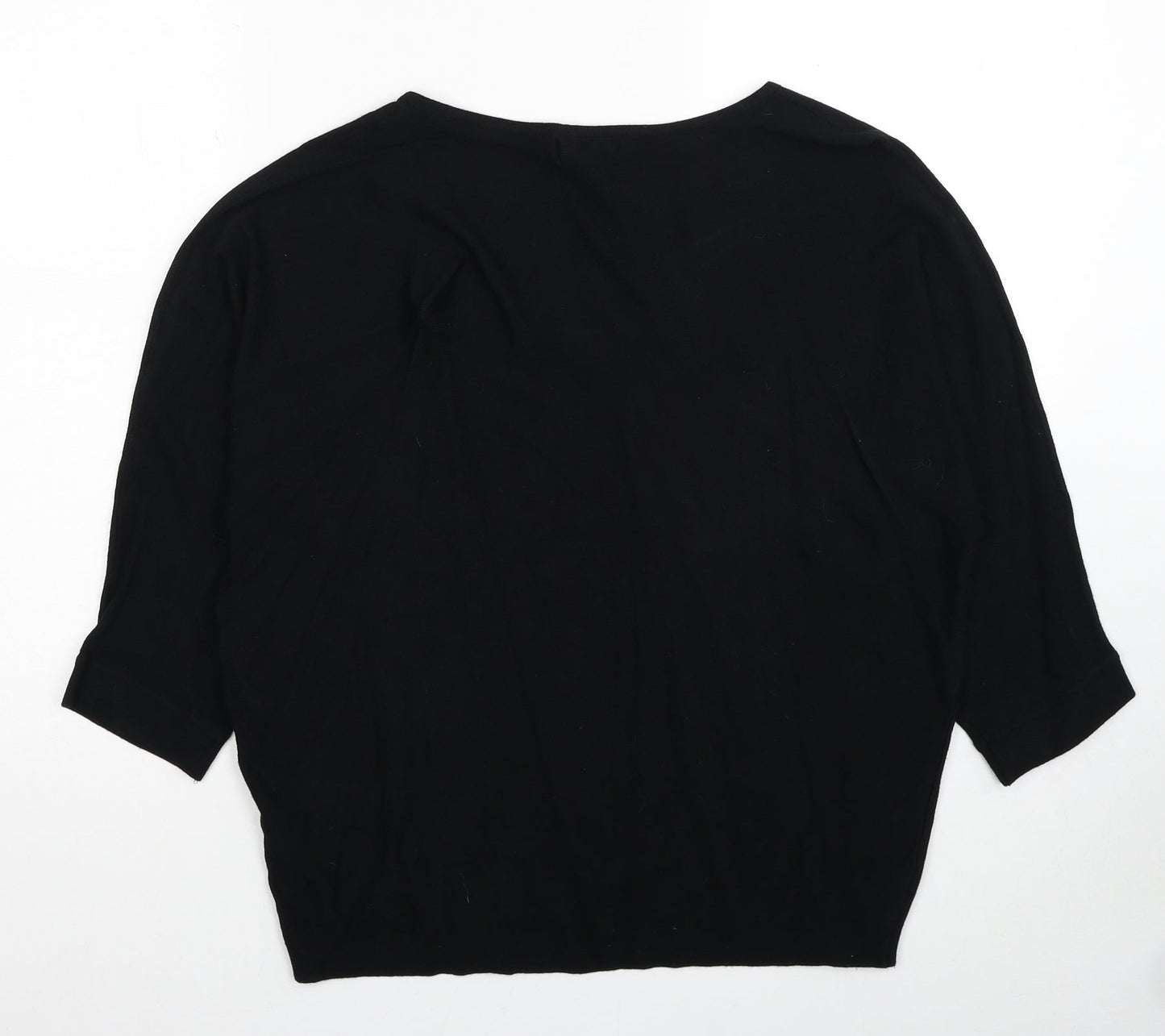 Debenhams Womens Black V-Neck Viscose Pullover Jumper Size M