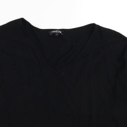Debenhams Womens Black V-Neck Viscose Pullover Jumper Size M