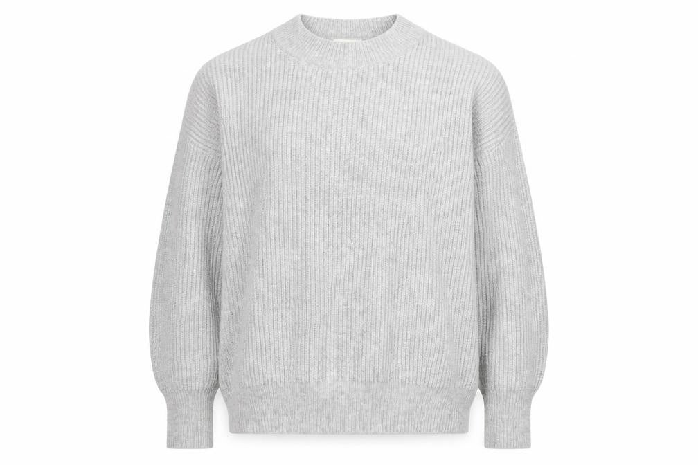 H&M Womens Grey Round Neck Acrylic Pullover Jumper Size L