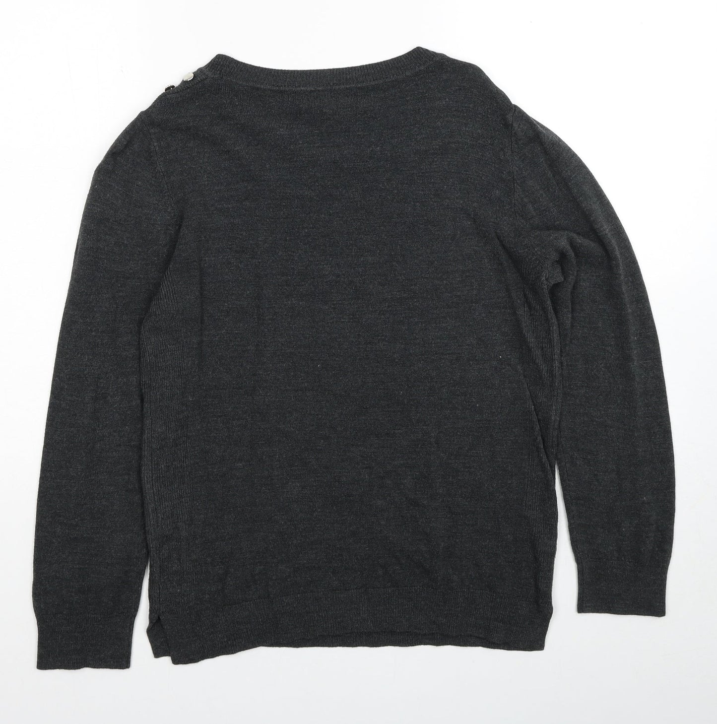 Atmosphere Womens Grey Round Neck Acrylic Pullover Jumper Size 14