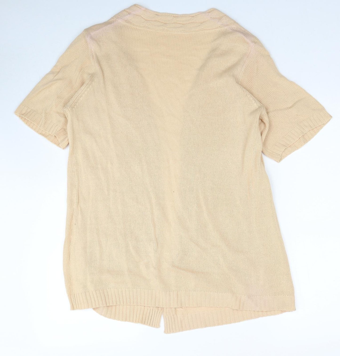 Preworn Womens Yellow V-Neck Acrylic Cardigan Jumper Size L