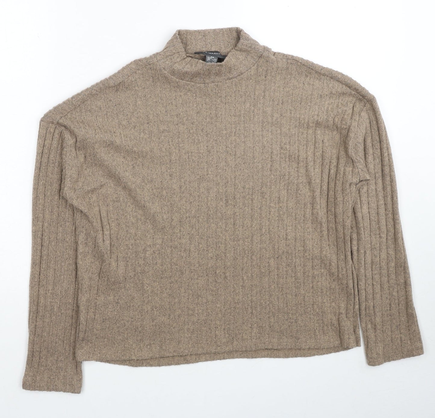 Primark Womens Brown High Neck Polyester Pullover Jumper Size 6 - Size 6-8