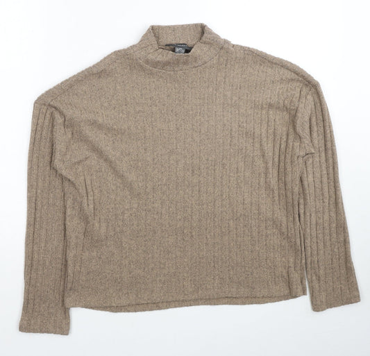 Primark Womens Brown High Neck Polyester Pullover Jumper Size 6 - Size 6-8