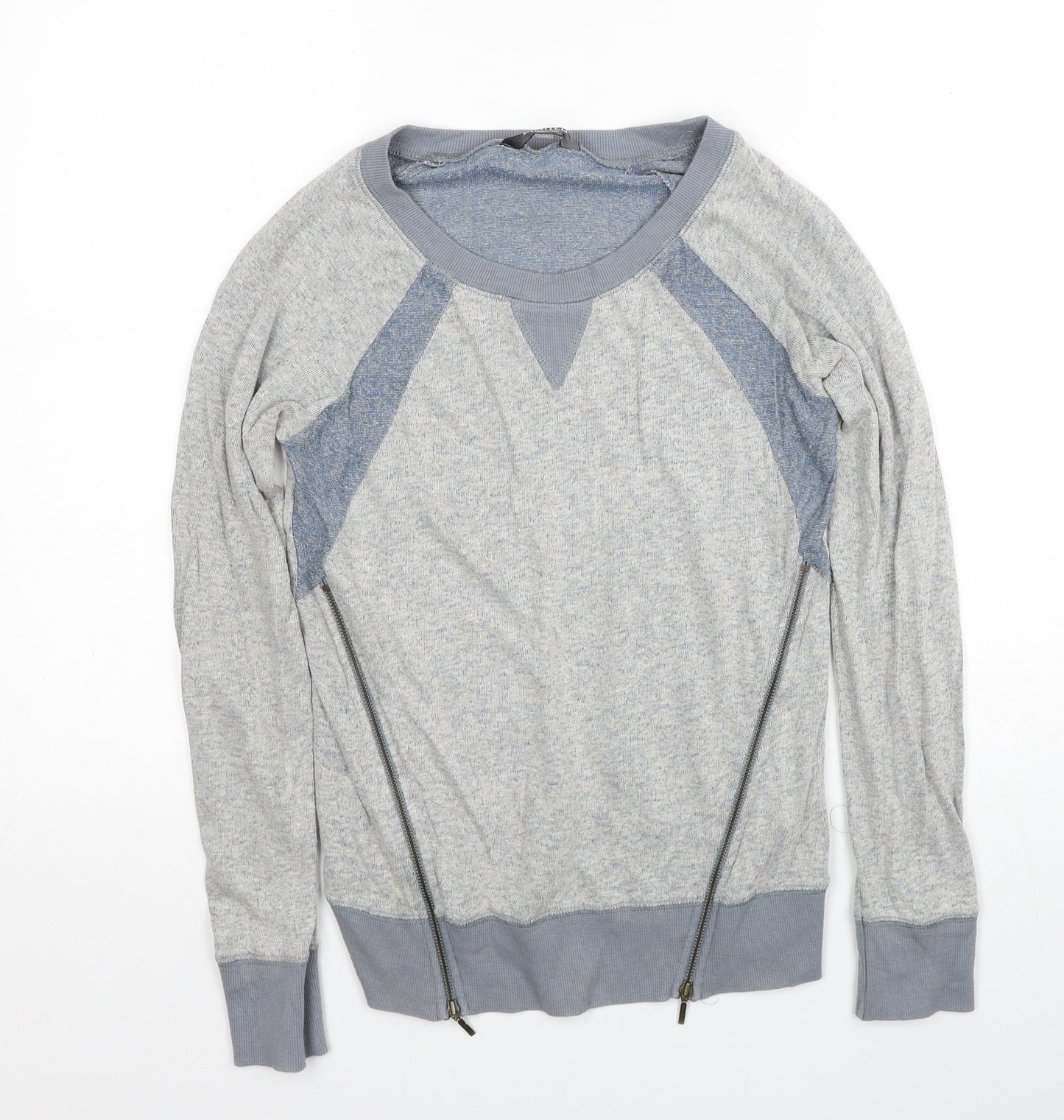 Marks and Spencer Womens Grey Scoop Neck Viscose Pullover Jumper Size 10
