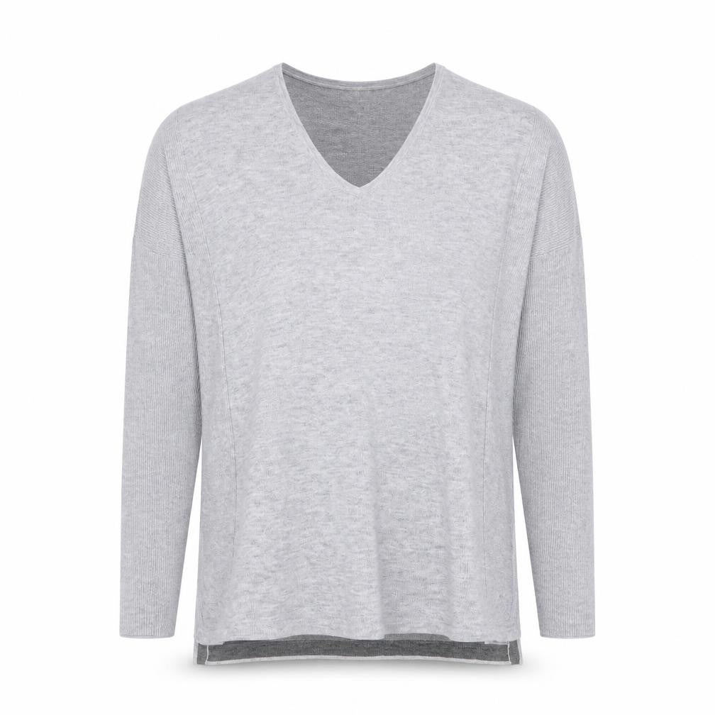 Debenhams Womens Grey V-Neck Polyester Pullover Jumper Size 10