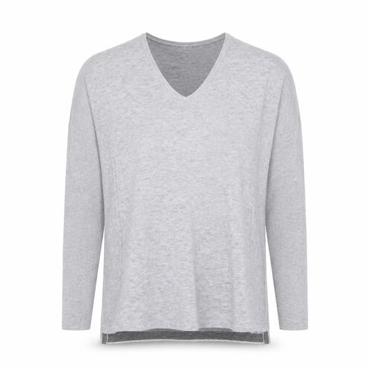Debenhams Womens Grey V-Neck Polyester Pullover Jumper Size 10