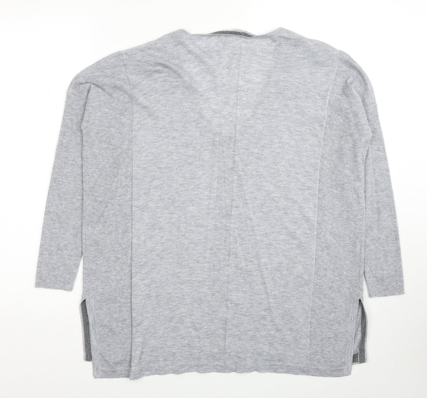 Debenhams Womens Grey V-Neck Polyester Pullover Jumper Size 10