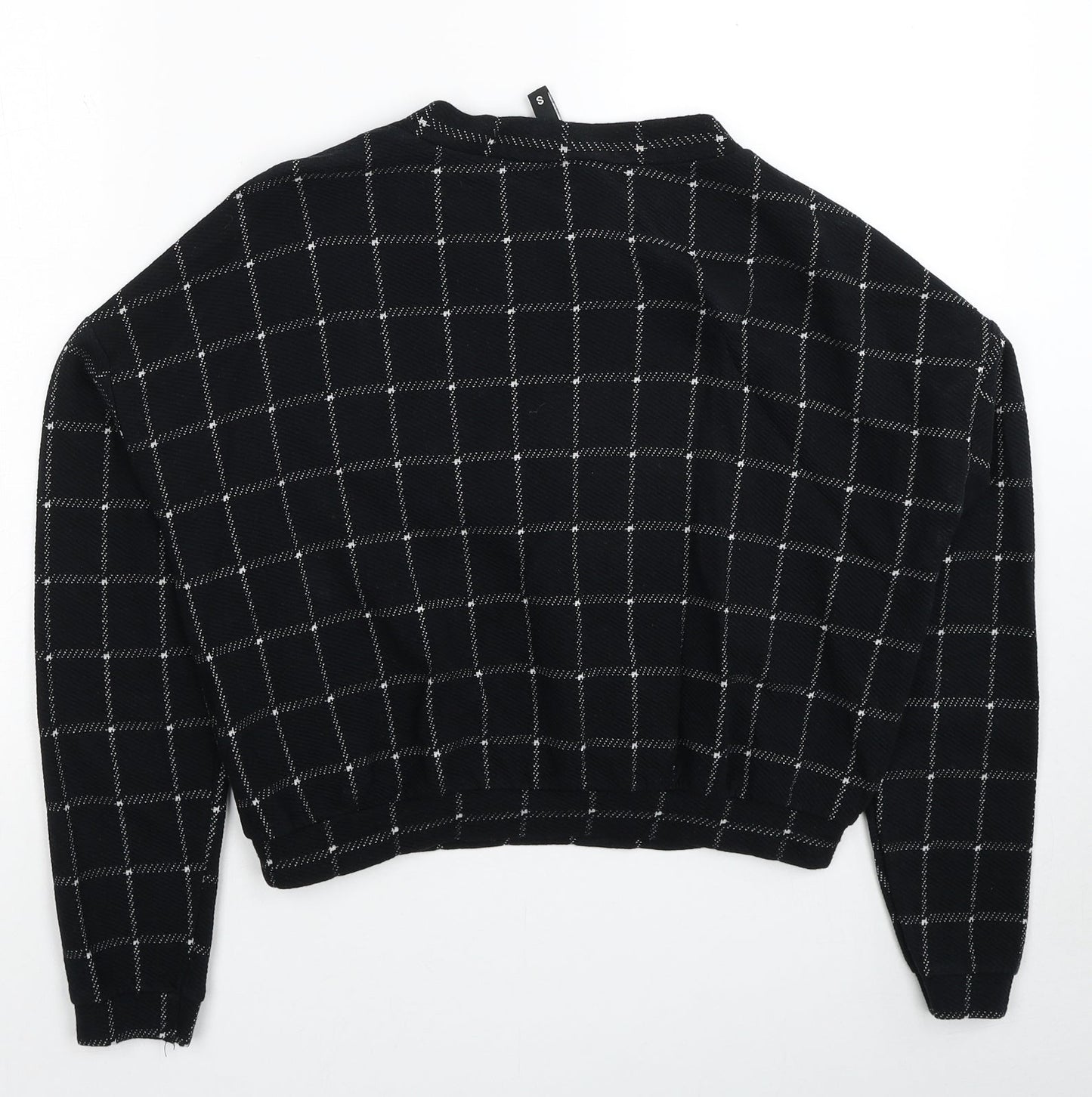 Divided by H&M Womens Black Check Cotton Pullover Sweatshirt Size S Pullover