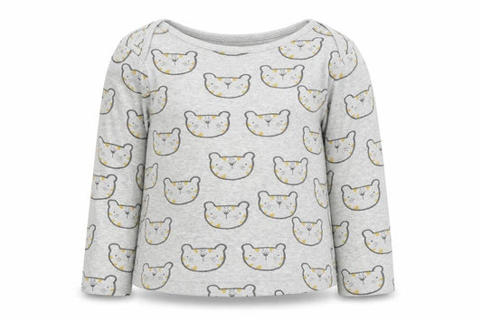 F&F Boys Grey Geometric Cotton Basic T-Shirt Size 18-24 Months Boat Neck Pullover