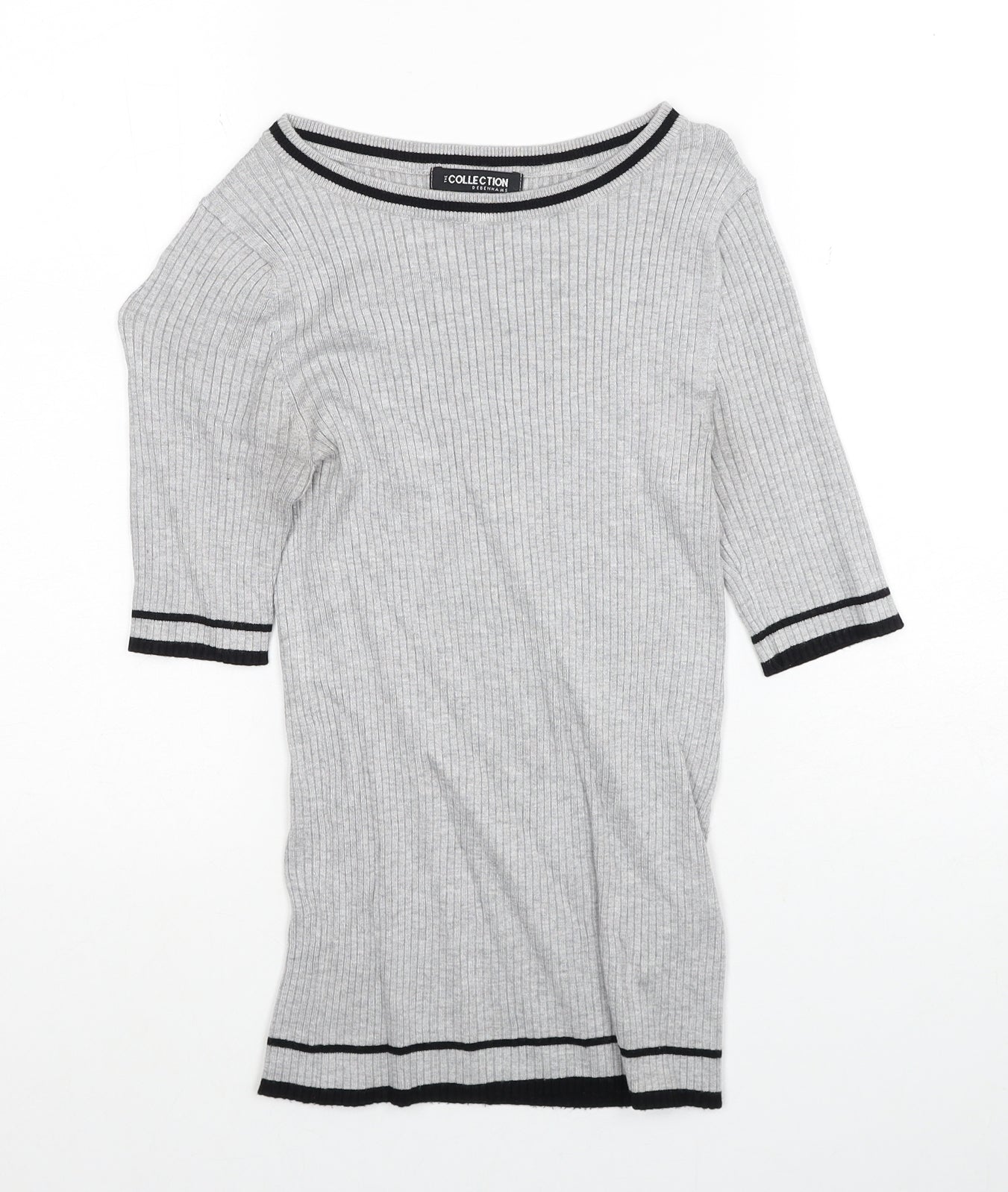 Debenhams Womens Grey Boat Neck Viscose Pullover Jumper Size 10