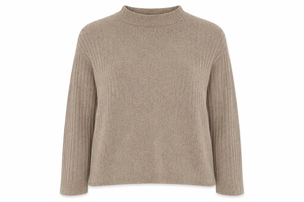 Primark Womens Beige High Neck Polyester Pullover Jumper Size 14 - Size 14-16