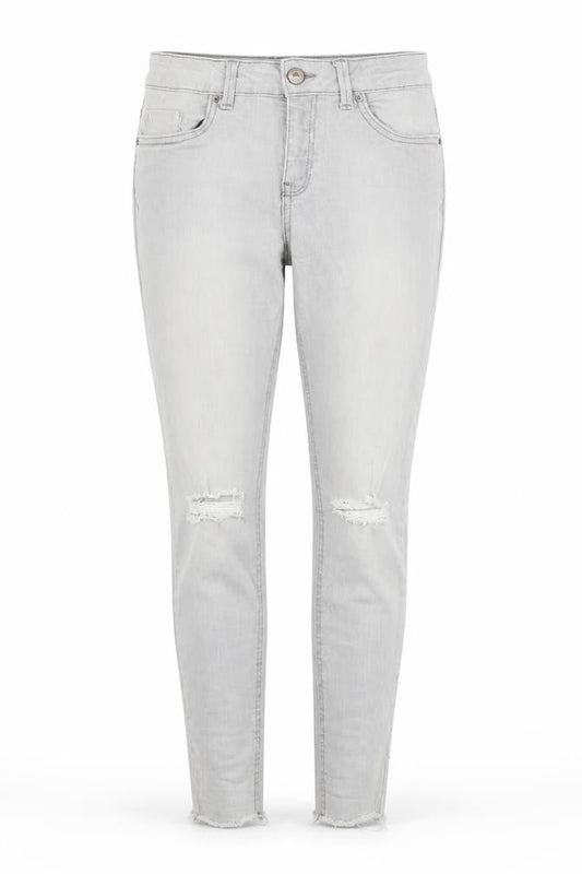 New Look Womens Grey Cotton Skinny Jeans Size 8 Regular Button