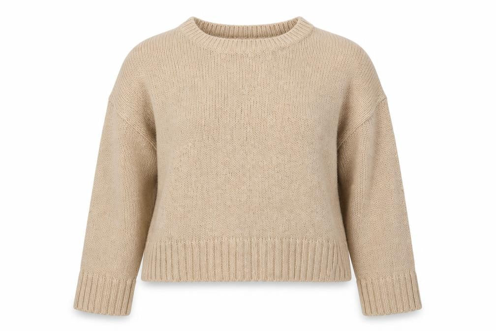New Look Womens Beige Round Neck Acrylic Pullover Jumper Size M