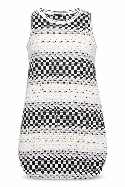 Topshop Womens White Geometric Polyester A-Line Size 12 Round Neck Pullover