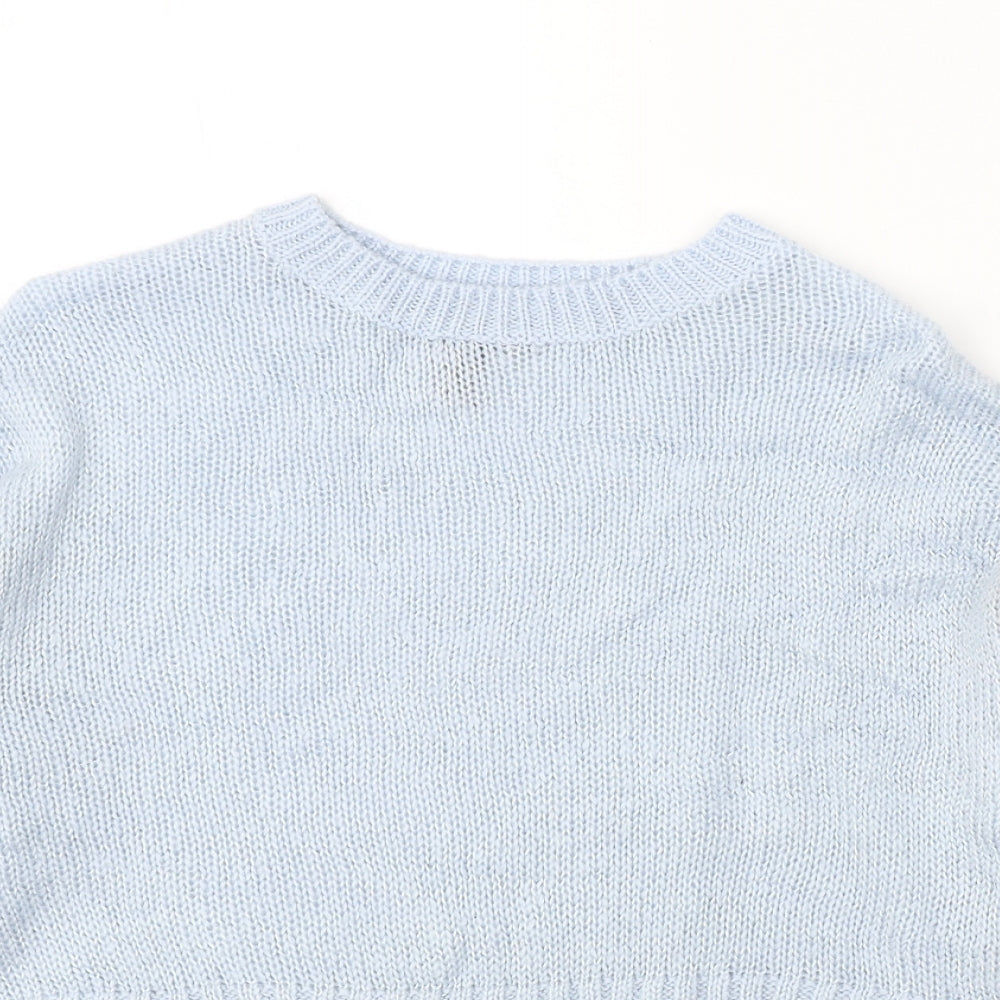 New Look Womens Blue Round Neck Acrylic Pullover Jumper Size S