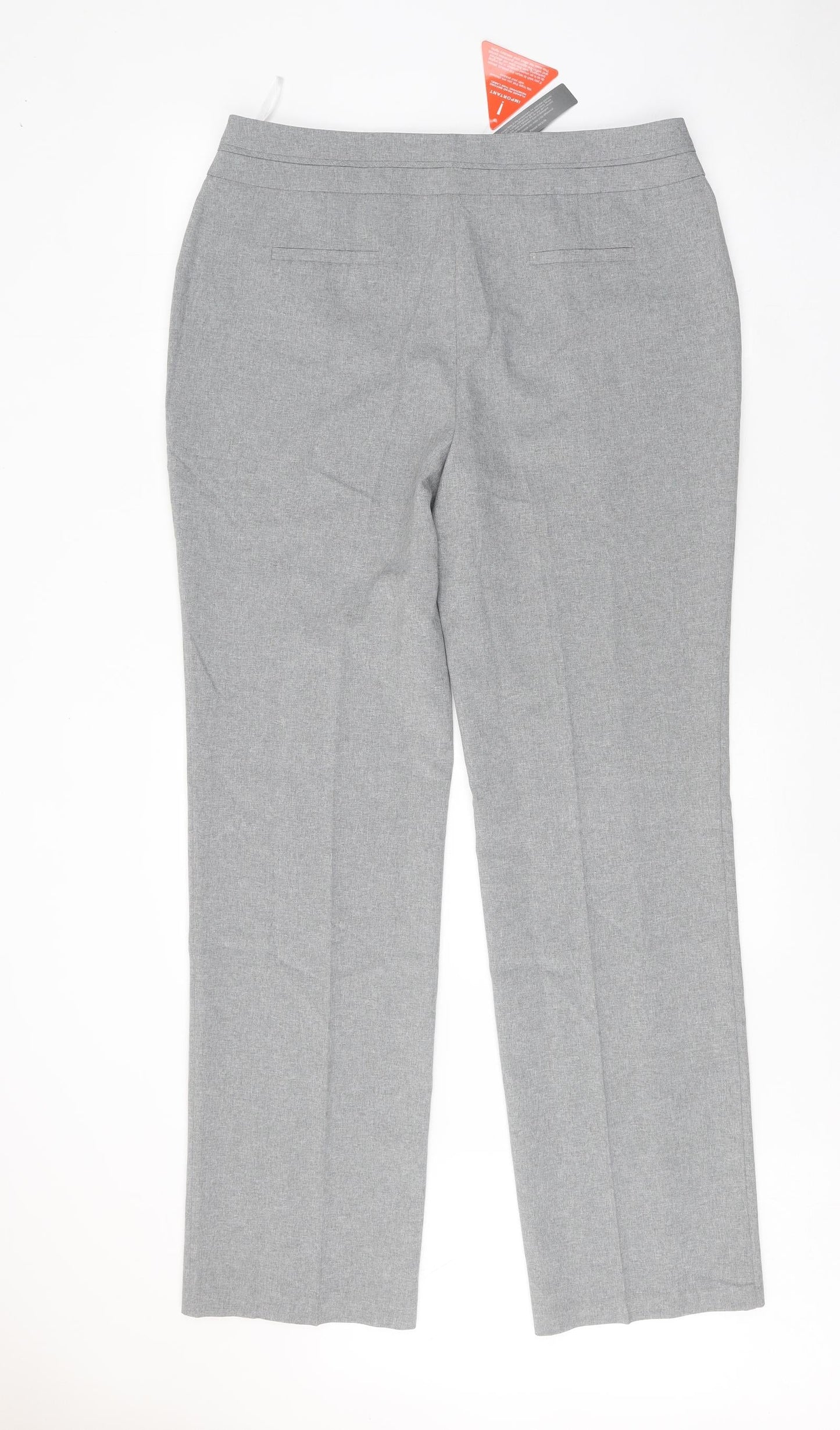 South Womens Grey Polyester Trousers Size 16 Regular Zip