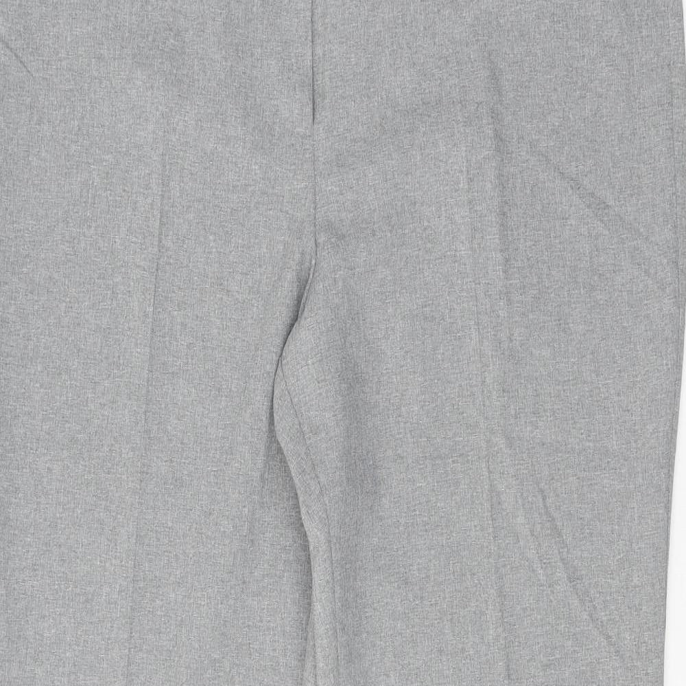South Womens Grey Polyester Trousers Size 16 Regular Zip
